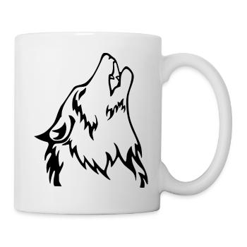 loup hurlant - Mug blanc - blanc - Droite