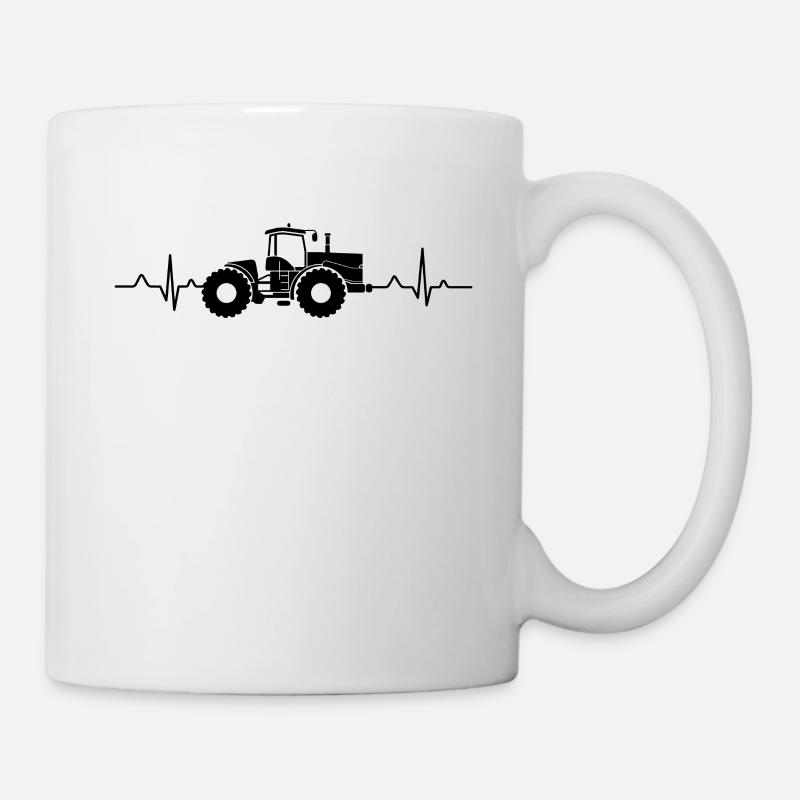 Tracteur tracteur Heartbeat K700 Pulse de machine agricole - Mug blanc - blanc