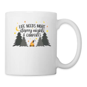Feu de camp nature étoiles et camping citation - Mug blanc - blanc - Droite