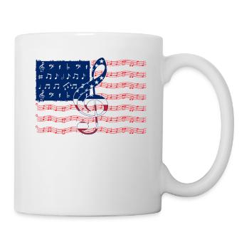 Musician American Flag Musical Notes T Shirt - Tasse - Weiß - Rechts