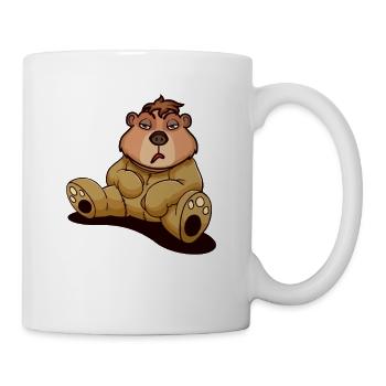 Lustig Bär in Teddybär Kostüm Humor Cartoon Comic - Tasse - Weiß - Rechts