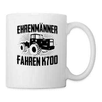 Landwirt Bauer Traktor K700 Ehrenmänner Geschenk - Tasse - Weiß - Rechts