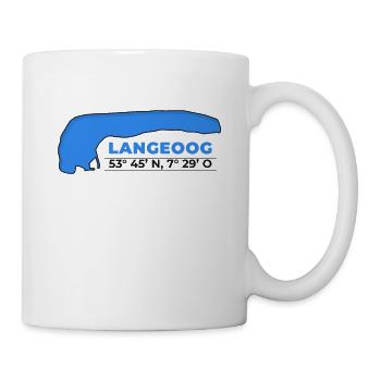Langeoog Koordinaten Nordsee Insel Urlaub - Tasse - Weiß - Rechts