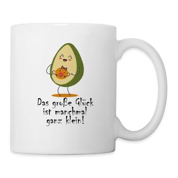 Schwangerschaft Avocado Glück Schwanger Geschenk - Tasse - Weiß - Rechts