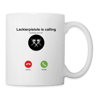 Lackierer Geschenkidee Lackierpistole is Calling - Tasse - Weiß - Rechts