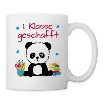 1. Klasse Schuljahr Ende Panda Pandabär Geschenk - Tasse - Weiß - Rechts