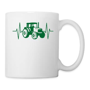 Tractor Trekker EKG heartbeat line gift idea - Mug - white - Right