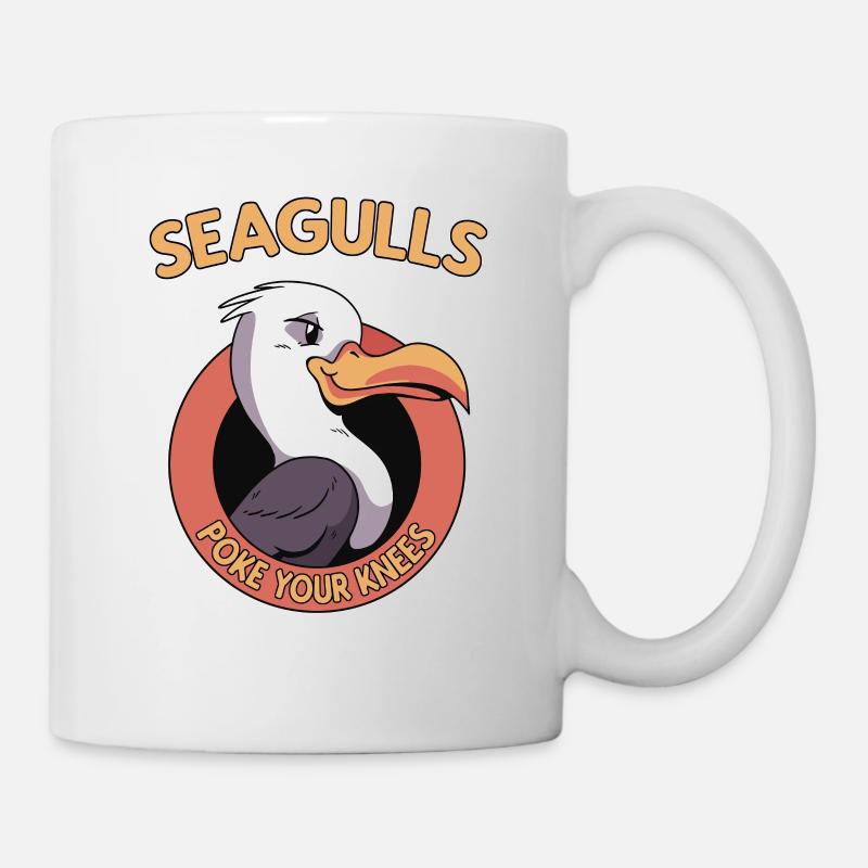 Seagulls Poke Your genoux mouette mouette - Mug blanc - blanc