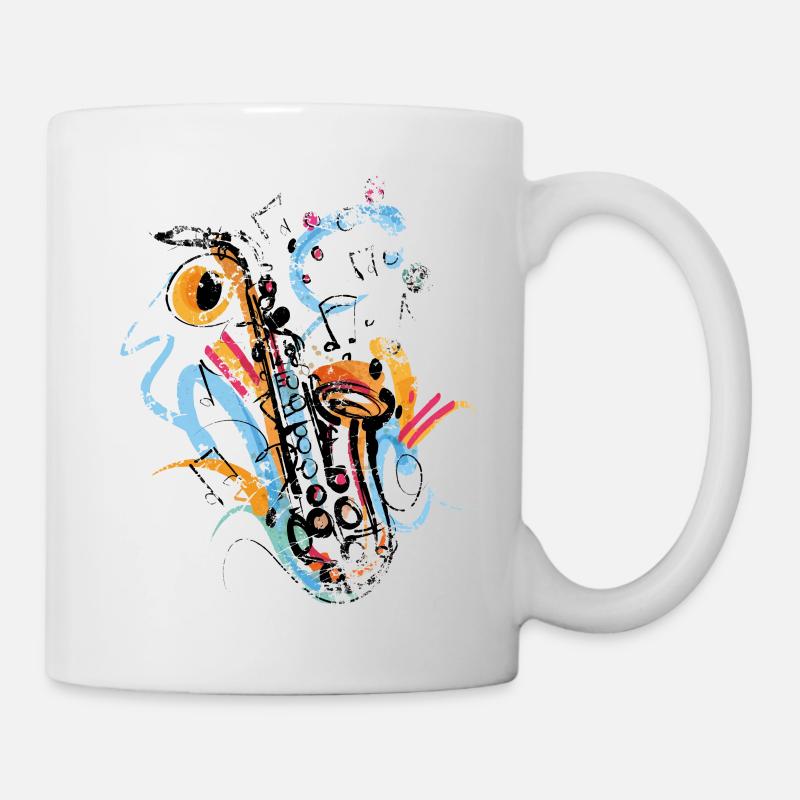 Saxophone Painting - Tasse - Weiß
