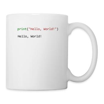 Hello World lustiges Geschenk Python Programmierer - Tasse - Weiß - Rechts