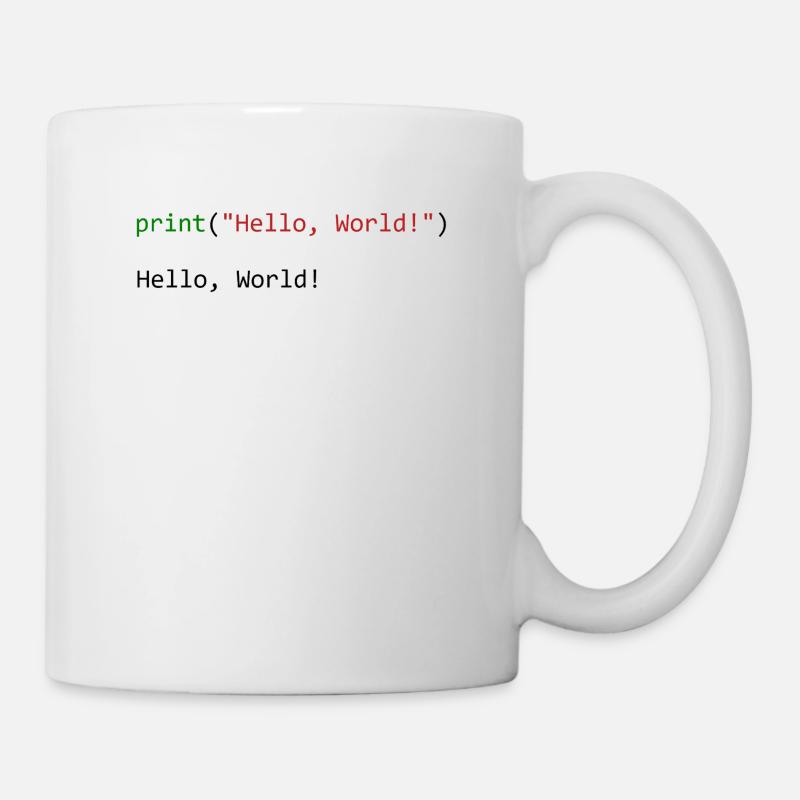 Hello World lustiges Geschenk Python Programmierer - Tasse - Weiß