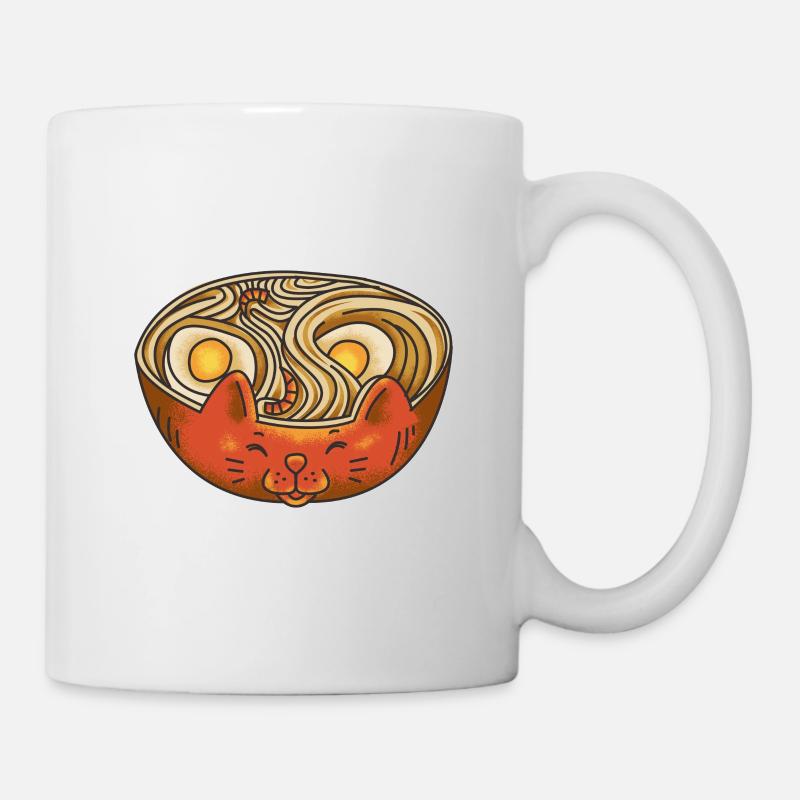 Noodle soup in cat bowl - Mug - white