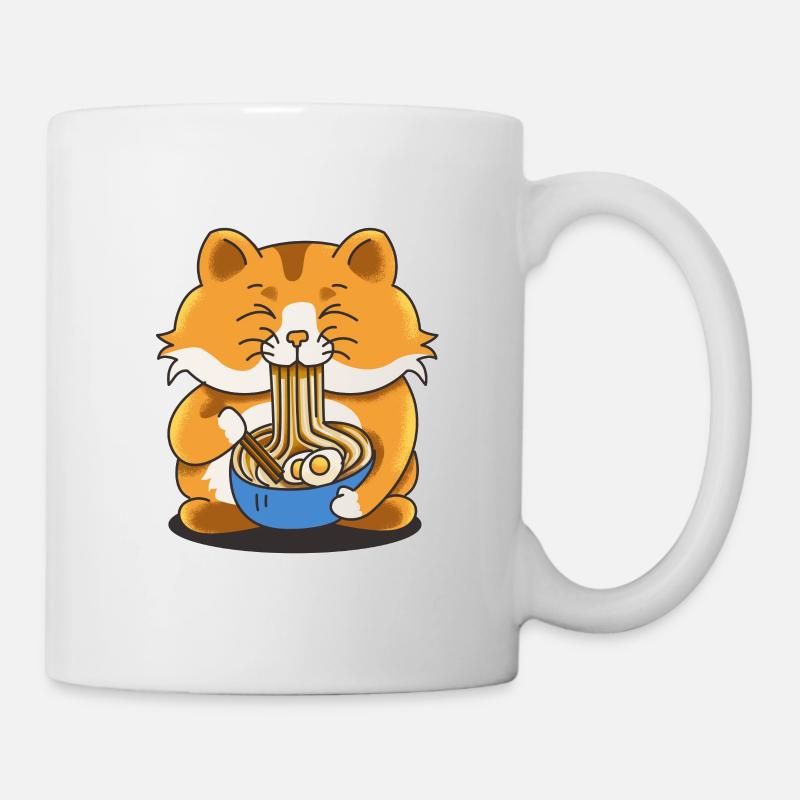 Gourmet cat( ramen cat) - Mug - white