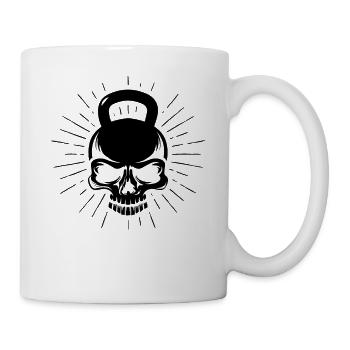 Kettlebell Workout Fitness Skull Motiv - Tasse - Weiß - Rechts