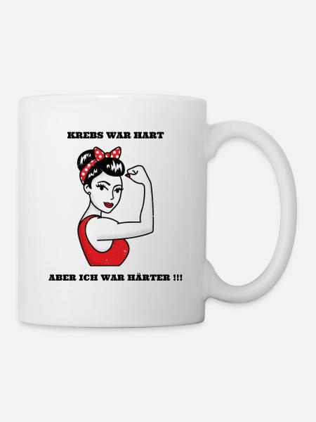 Cancer fighting statement motivation gift tshirt - Mug - white