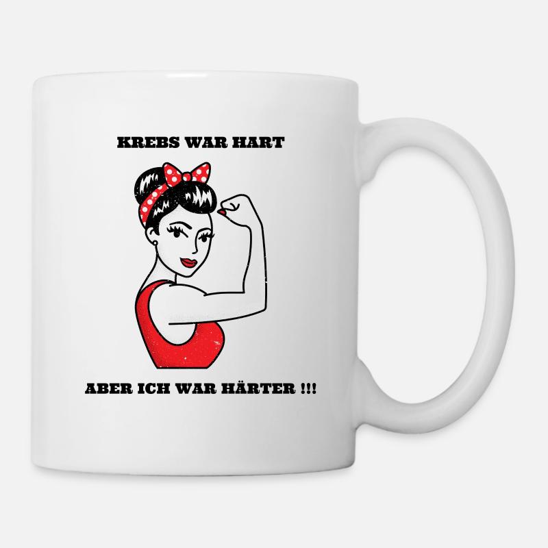 Krebs Kampfansage Motivation Geschenk Tshirt - Tasse - Weiß