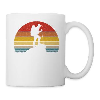 Vintage retro hiking - Mug - white - Right