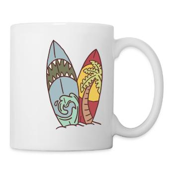 Planche de surf surfer sport sport nautique surf été - Mug blanc - blanc - Droite