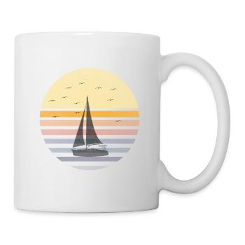 Voilier Skipper Segler Möven Vintage - Mug blanc - blanc - Droite