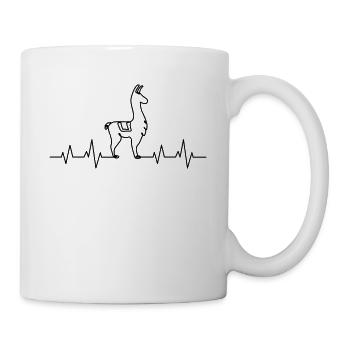 Alpaka Herzschlag - Tasse - Weiß - Rechts