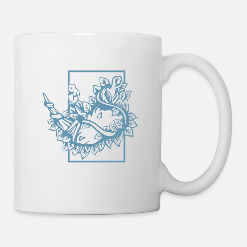Protection de l'environnement et du climat Rhino face - Mug blanc - blanc
