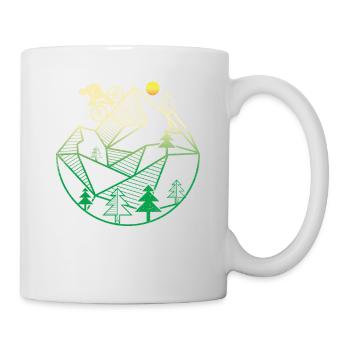Cool Mountain Biking Shirt - Geoemtric / Poly Art - Mug - white - Right