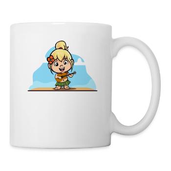 Hula Hawai fille avec bastrock Girarre Aloha - Mug blanc - blanc - Droite