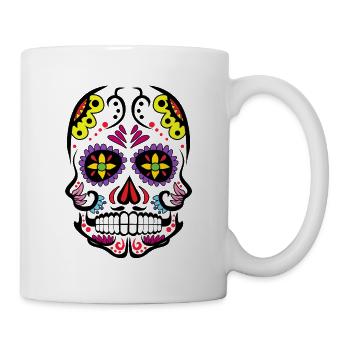 Crâne de crâne de sucre - Jour des morts - Mug blanc - blanc - Droite