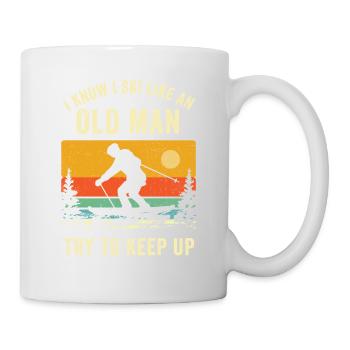 Old Man Skiing Shirt - Funny Skiing Shirt - Funny - Mug - white - Right