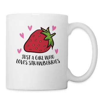 Nur Ein Mädchen Das Erdbeeren Liebt Cooles - Tasse - Weiß - Rechts