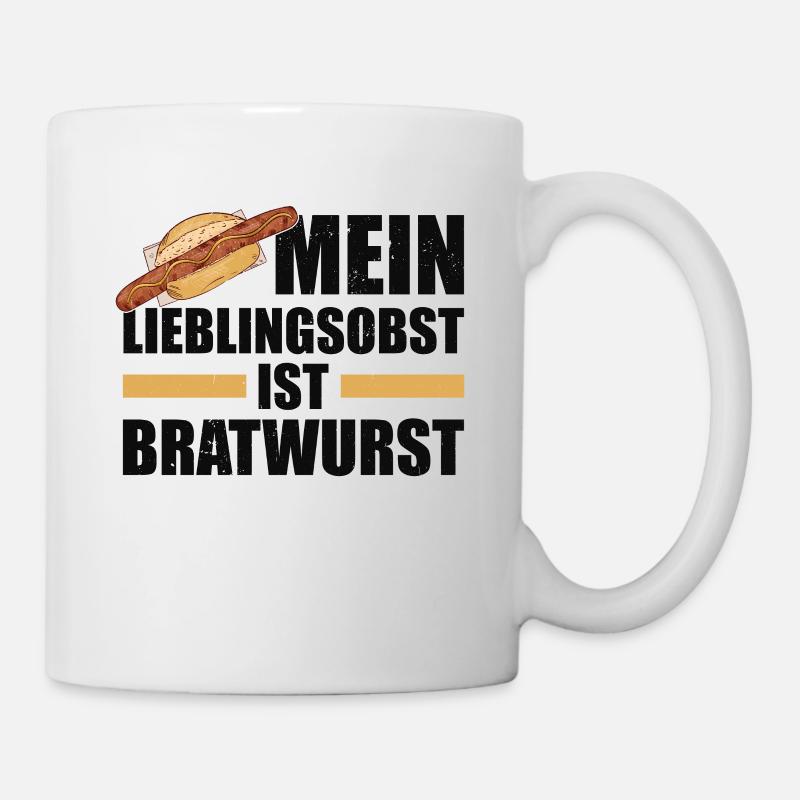 Mein Lieblingsobst ist Bratwurst w - Tasse - Weiß