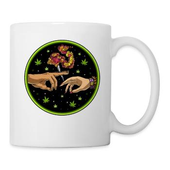 Passant joint de mauvaises herbes - Mug blanc - blanc - Droite