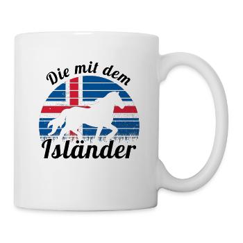 Die mit dem Isländer - Islandpferd Tölt Pferd Reit - Tasse - Weiß - Rechts