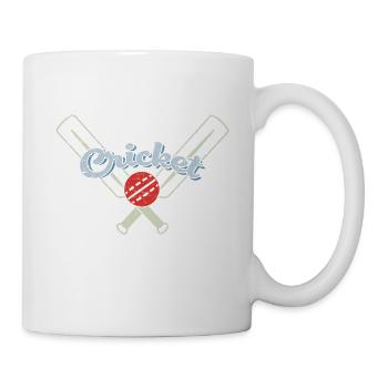 Two crossed cricket bats - cricket - Mug - white - Right