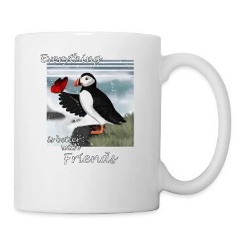 Everything is Better With Friends Vintage Vogel - Tasse - Weiß - Rechts