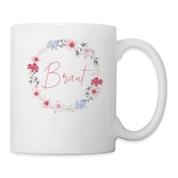 Braut Rosa Kranz - Tasse - Weiß - Rechts