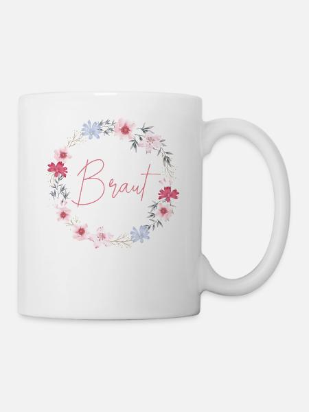 Braut Rosa Kranz - Tasse - Weiß