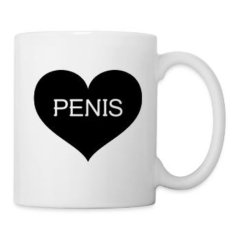 Ich liebe Penisherz - Tasse - Weiß - Rechts