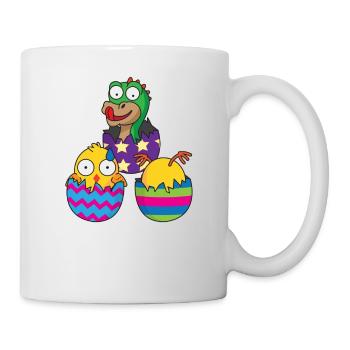 Oeufs de pâques pâques surprise poussin pâques - Mug blanc - blanc - Droite