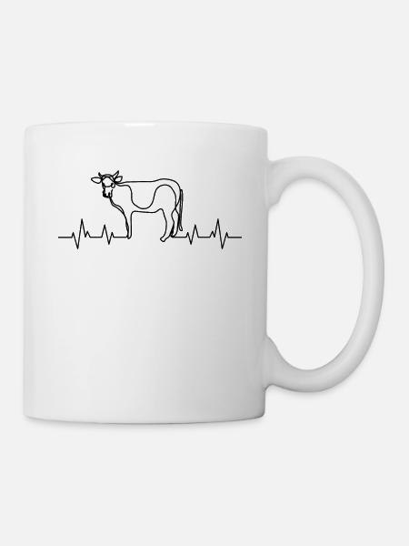 Kuh Herzschlag - Tasse - Weiß
