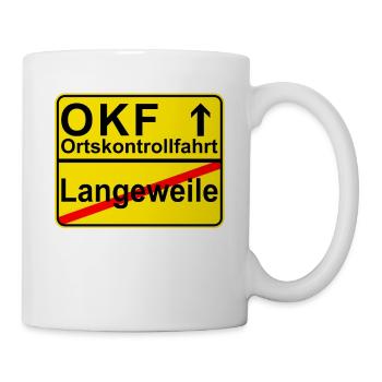 OKF Ortskontrollfahrt Ort Schild - Tasse - Weiß - Rechts