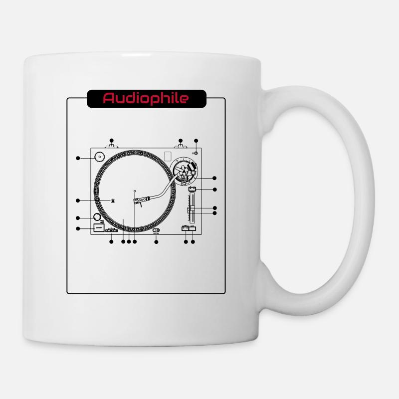 Audiophile Haut de gamme HiFi Turntable Musique Tshirt - Mug blanc - blanc