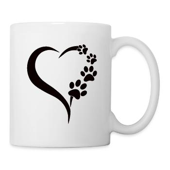 Chiens Amoureux des chiens Pattes de chien animal domestique - Mug blanc - blanc - Droite