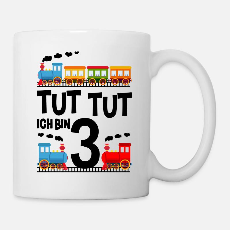 3. Geburtstag Eisenbahn - Tasse - Weiß