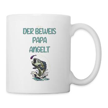 Ich bin der Beweis dass Papa nicht nur angelt - Tasse - Weiß - Rechts