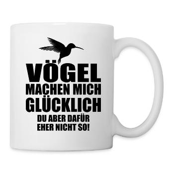 Vogel Damen lustiger Spruch Vögel Kolibri Geschenk - Tasse - Weiß - Rechts