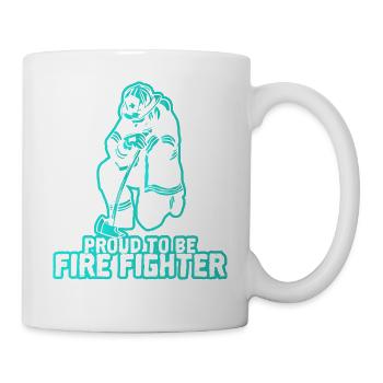 Pompier Fier pompiers - Mug blanc - blanc - Droite