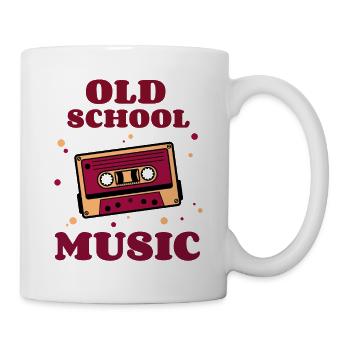 Musik der alten Schule - Retro-Audiokassette - Tasse - Weiß - Rechts