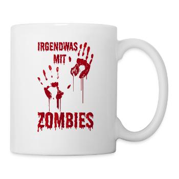 zombie drôle effrayant disant cadeau d'halloween - Mug blanc - blanc - Droite