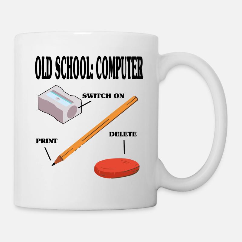 Old School Computer PC Technik - Tasse - Weiß